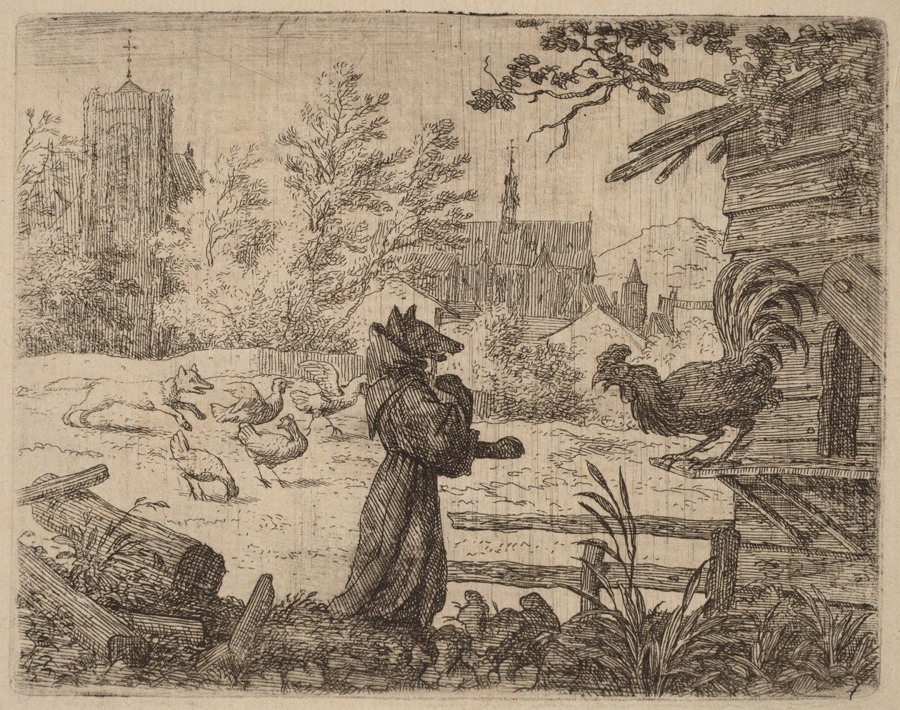 Reynard disfrazado de monje de Allart van Everdingen