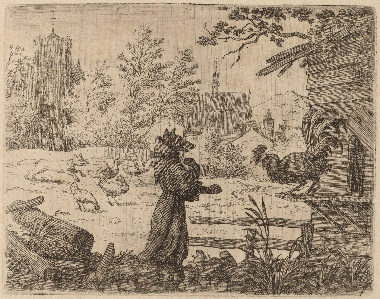 Reynard disfrazado de monje, probablemente c. 1645-1656 de Allart van Everdingen