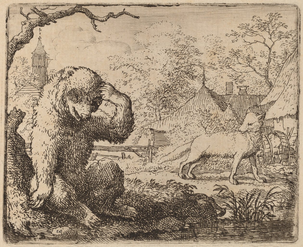 Reynard se burla del oso afligido de Allart van Everdingen