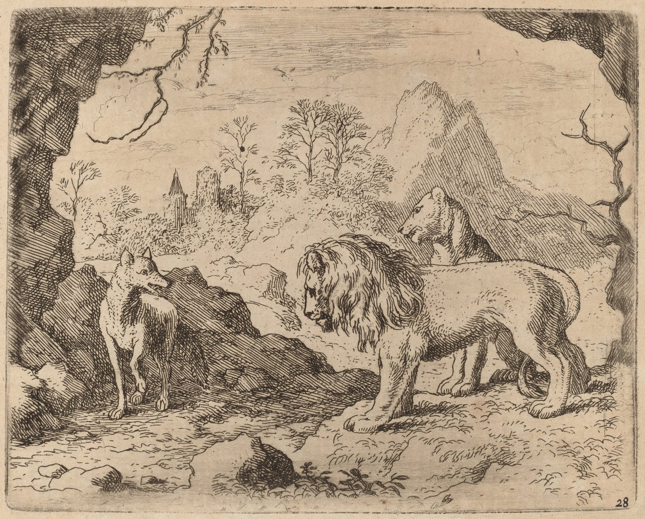 Reynard promete revelar el tesoro escondido, probablemente c. 1645-1656 de Allart van Everdingen