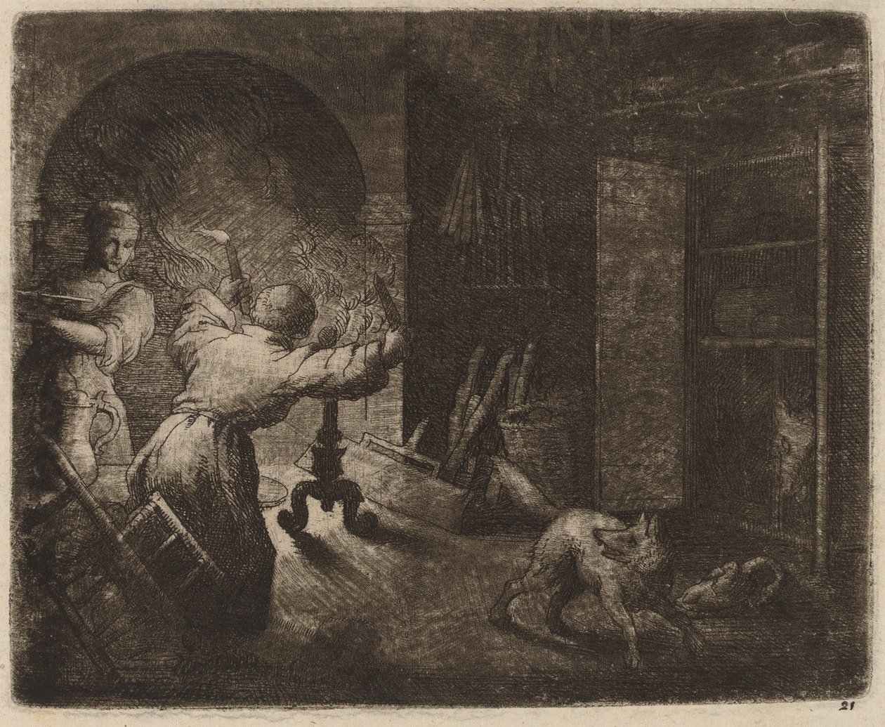 Reynard roba un capón del pastor, probablemente c. 1645-1656 de Allart van Everdingen