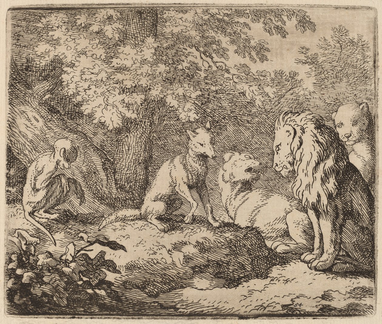 Reynard Cuenta una Historia de Tesoro Escondido, probablemente c. 1645-1656 de Allart van Everdingen