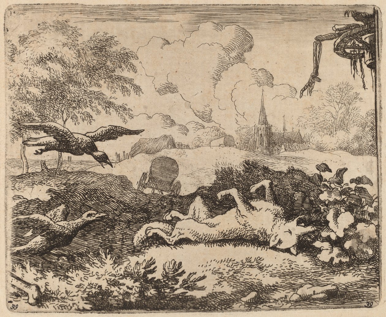 Reynard y los cuervos, probablemente c. 1645-1656 de Allart van Everdingen