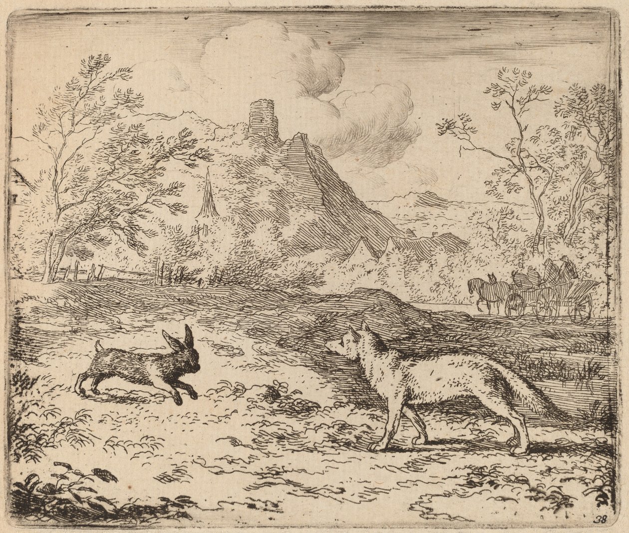 Reynard y el conejo de Allart van Everdingen