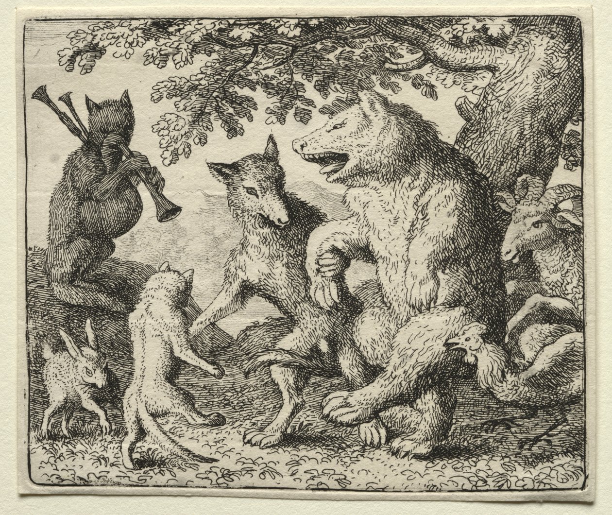 Reynard the Fox:  The Wolf and the Bear Celebrate Their Freedom de Allart van Everdingen