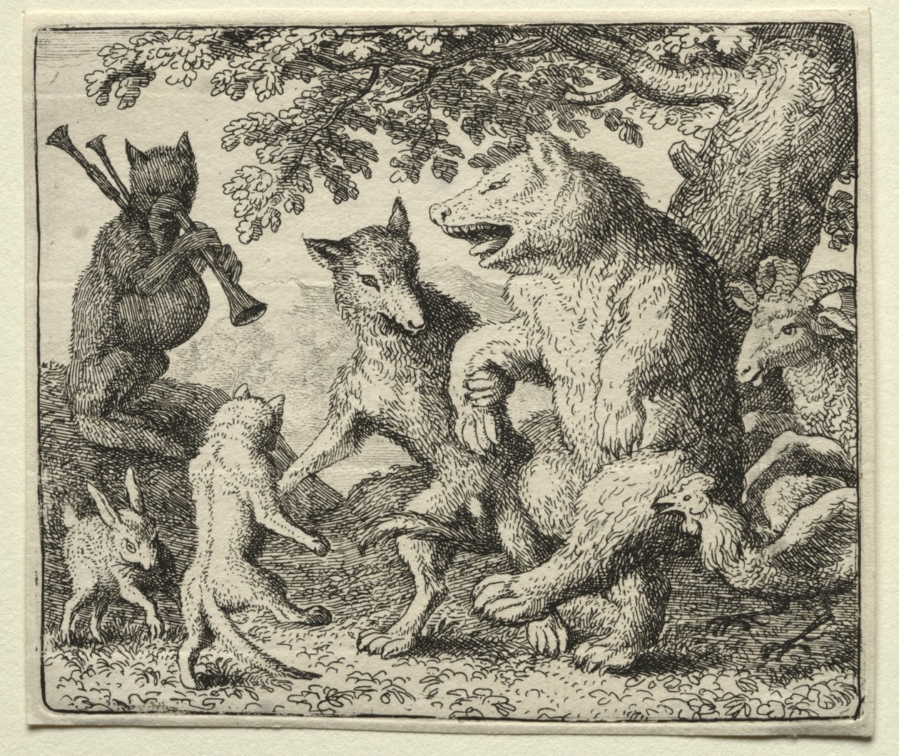 Reynard el Zorro: El Lobo y el Oso Celebran su Libertad de Allart van Everdingen