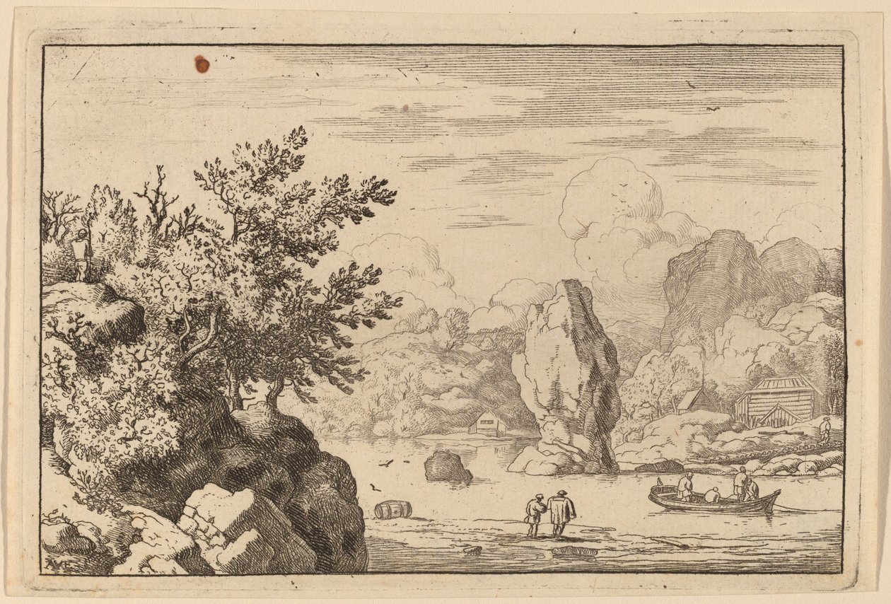 Roca en el Medio de un Río de Allart van Everdingen