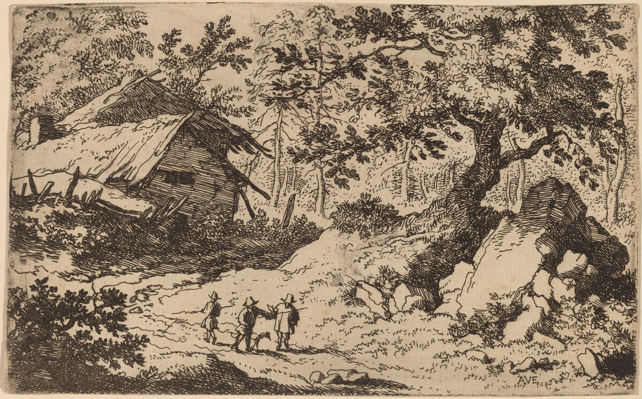 Cabaña en ruinas, probablemente c. 1645-1656 de Allart van Everdingen