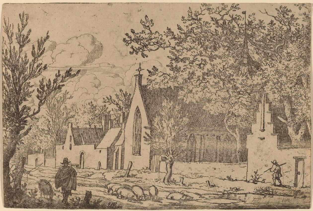 Porquero cerca de una Capilla de Allart van Everdingen