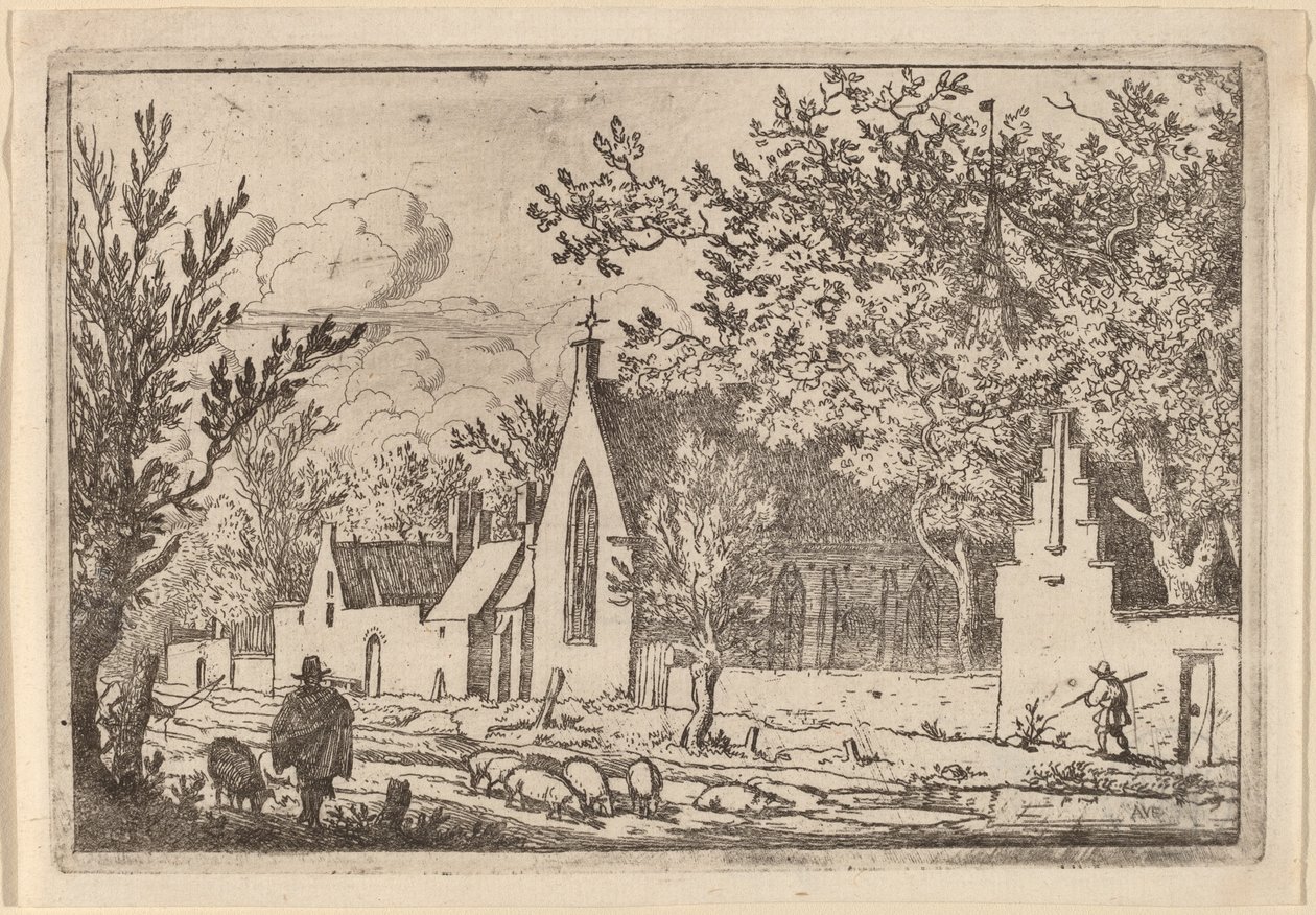 Porquero cerca de una Capilla de Allart van Everdingen