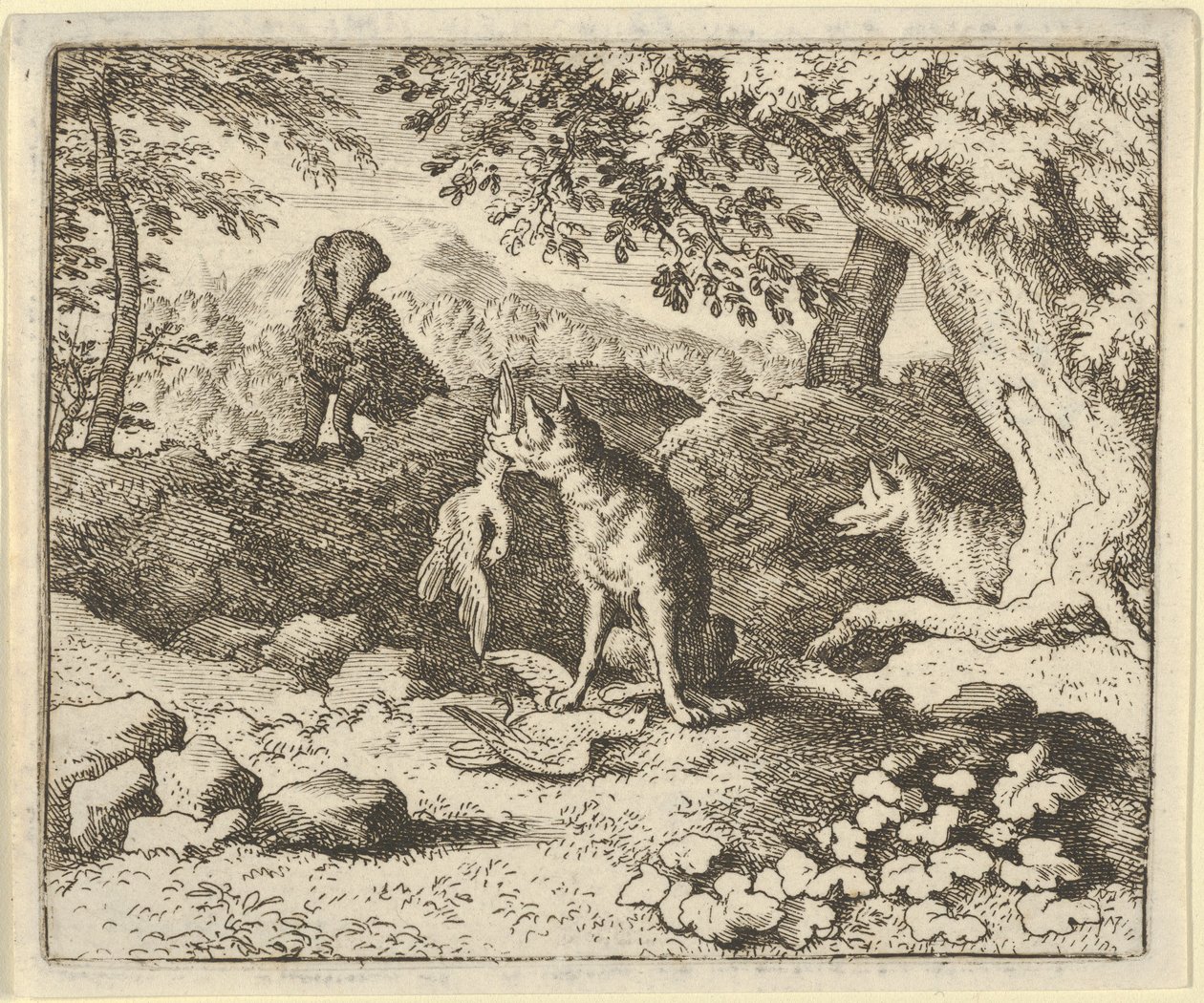 El tejón se apresura a advertir a Renard de la intención del león, 1650-75 de Allart van Everdingen