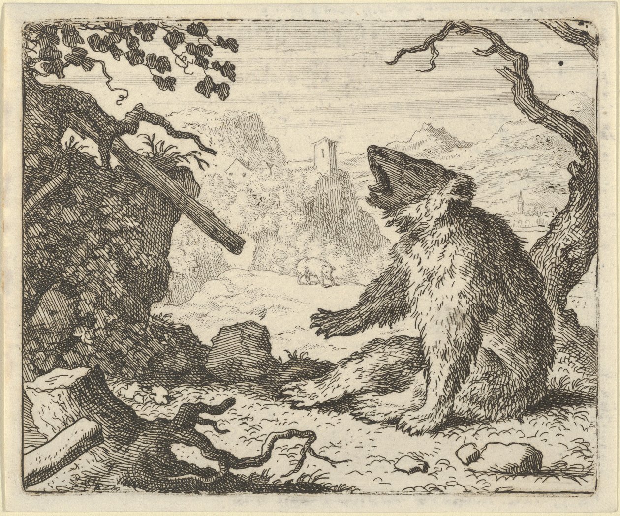 El oso llama a Renard a comparecer ante el consejo de los animales, 1650-75 de Allart van Everdingen