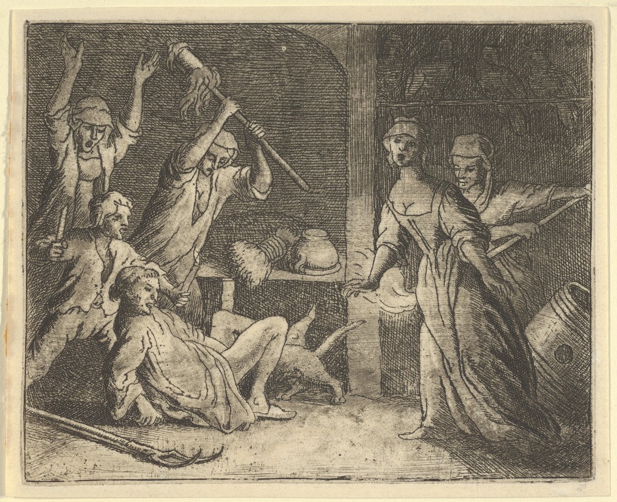 El Gato, Atrapado en una Trampa, es Maltratado por la Gente de la Casa, 1650-75 de Allart van Everdingen