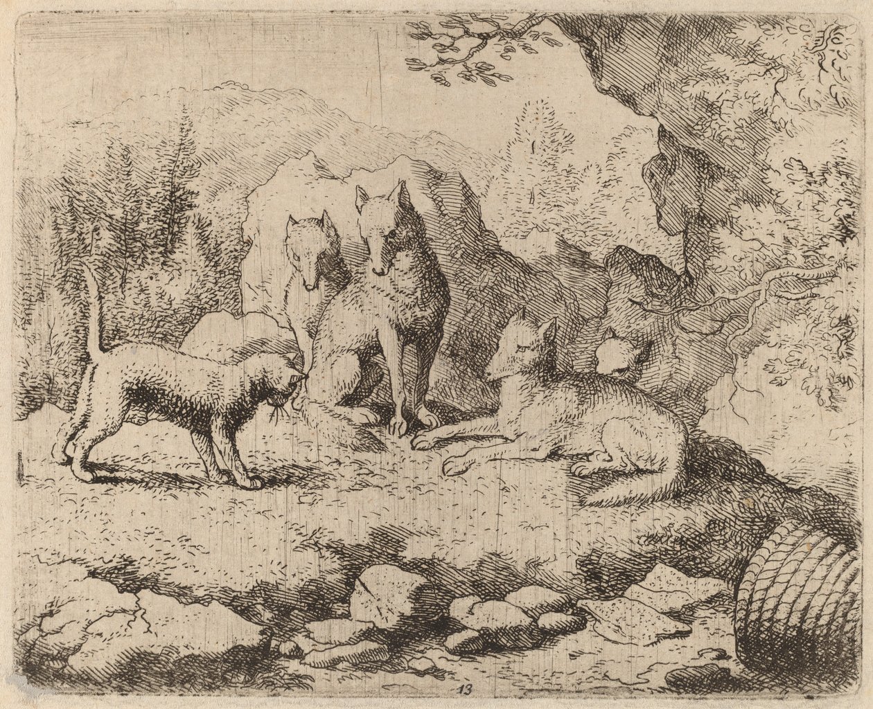 El gato enviado como mensajero, probablemente c. 1645-1656 de Allart van Everdingen