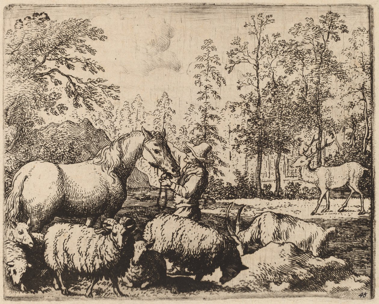 El caballo y el ciervo de Allart van Everdingen