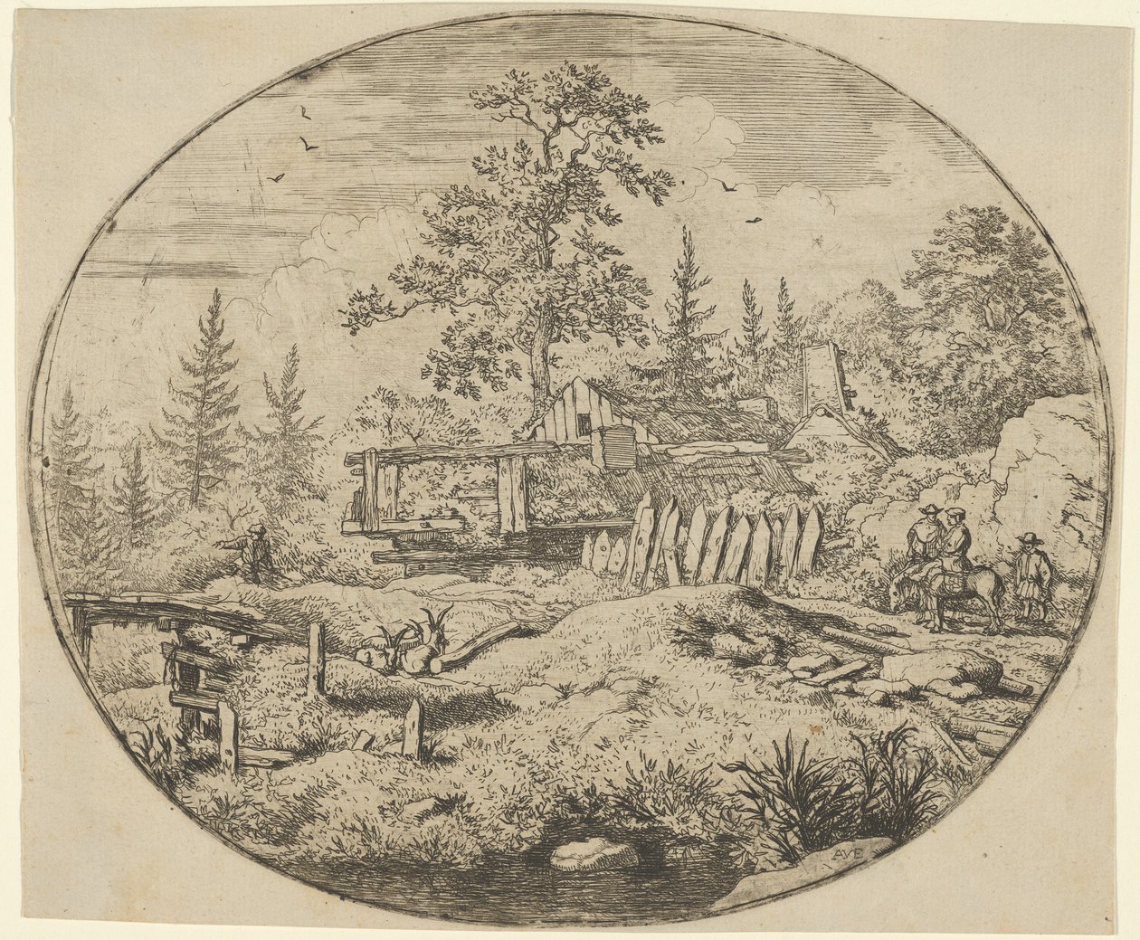 El Paisaje con el Puente de Madera, siglo XVII de Allart van Everdingen