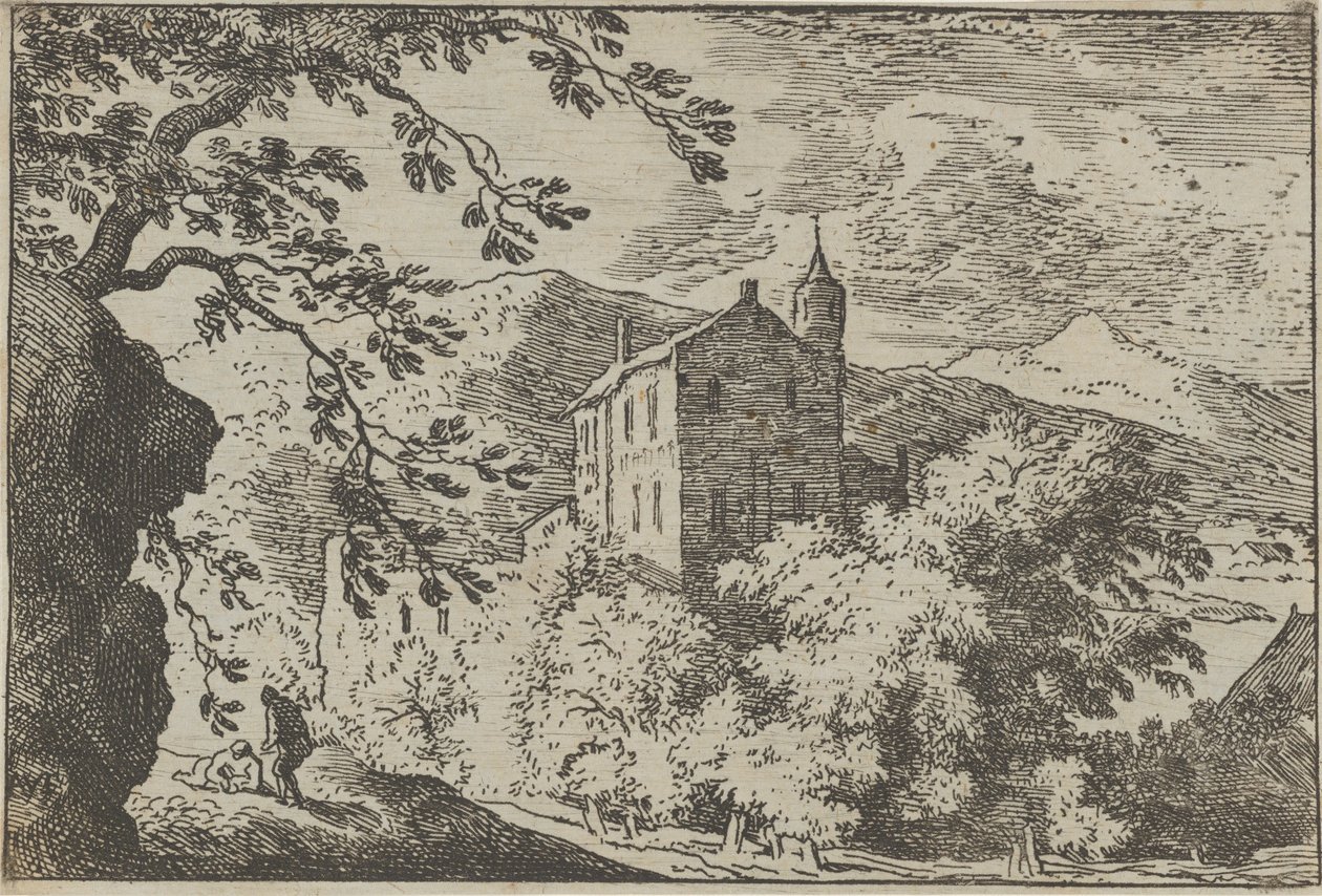 La gran casa con la torreta, siglo XVII de Allart van Everdingen