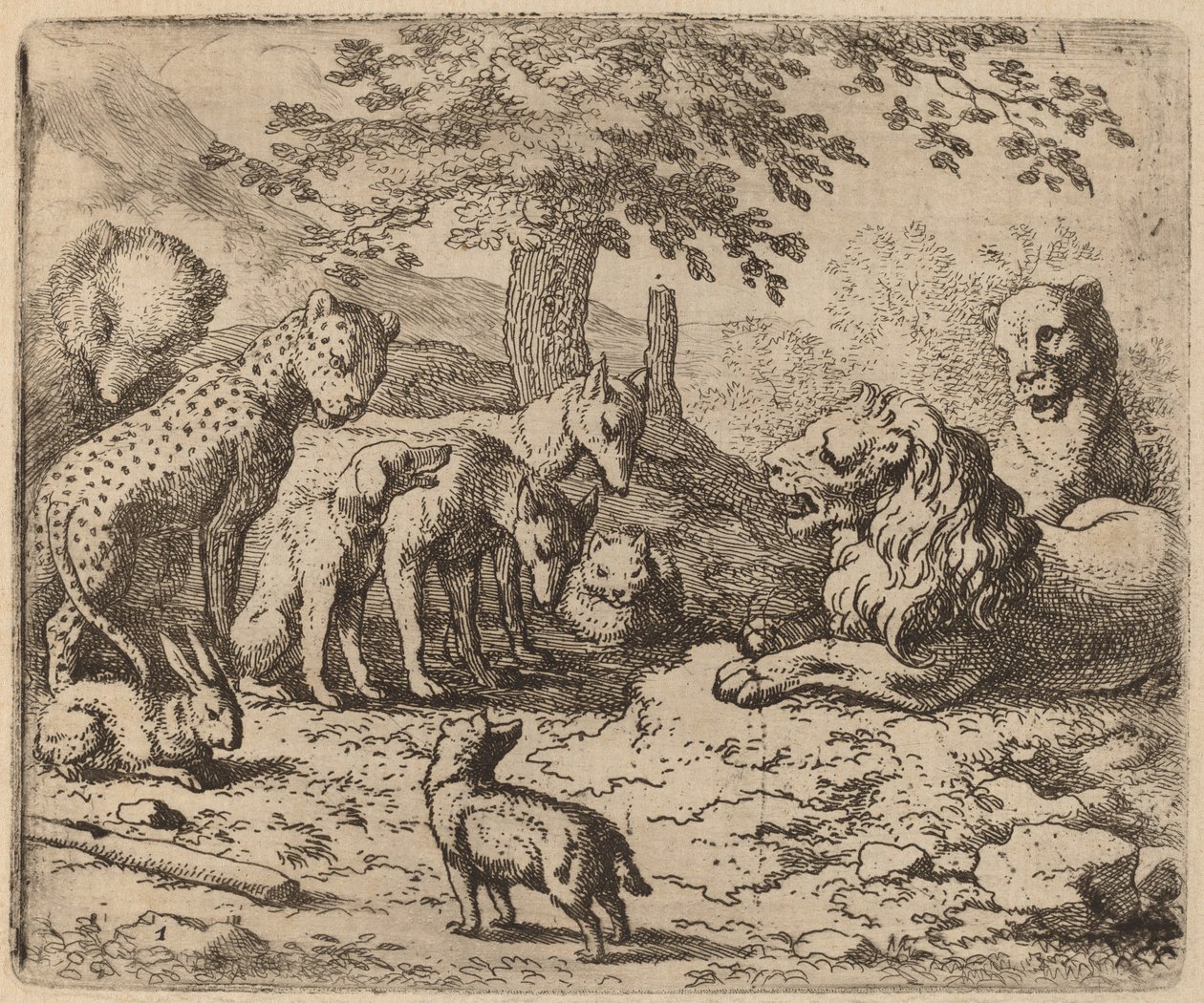 El león busca consejo, probablemente c. 1645-1656 de Allart van Everdingen