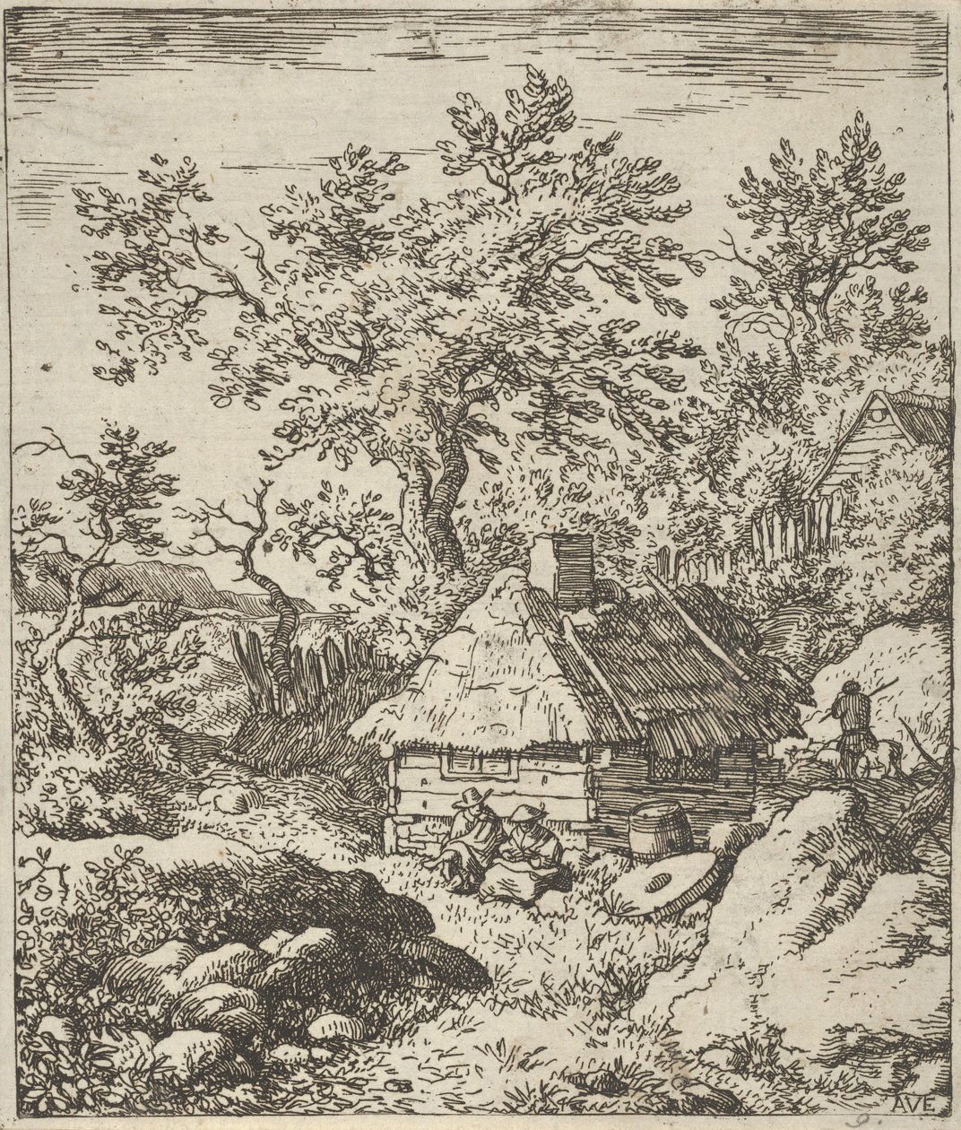 La piedra de molino cerca del barril, siglo XVII de Allart van Everdingen