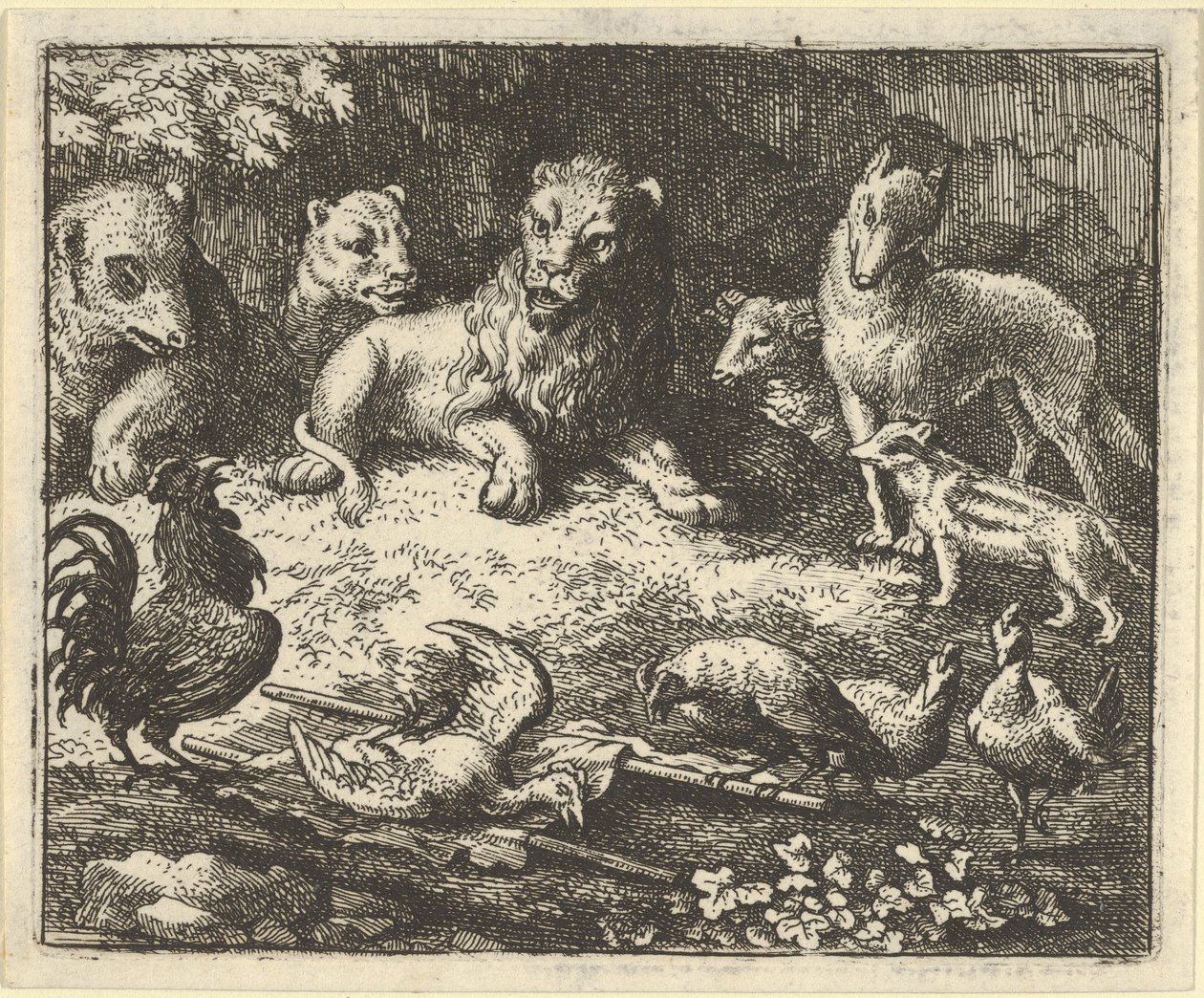 El gallo acusa a Renard de asesinar a su gallina, 1650-75 de Allart van Everdingen