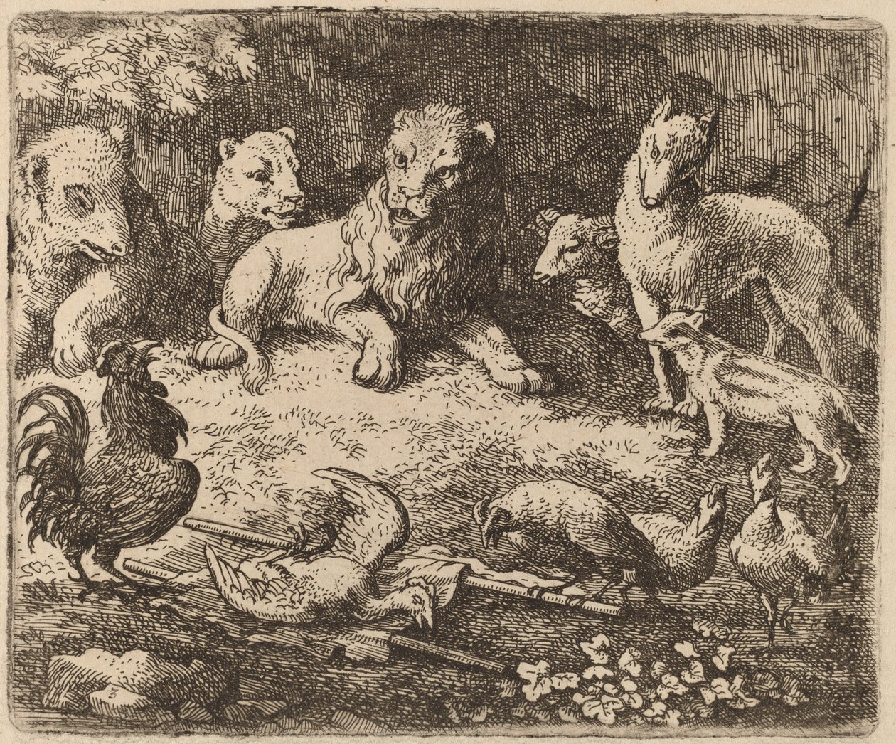 El Gallo Ataca a Reynard, probablemente c. 1645-1656 de Allart van Everdingen