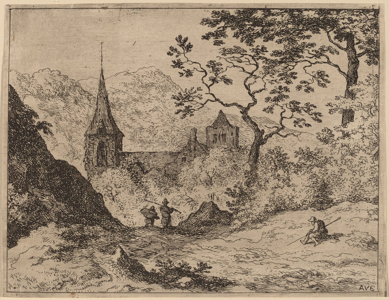 El campanario, probablemente c. 1645-1656 de Allart van Everdingen