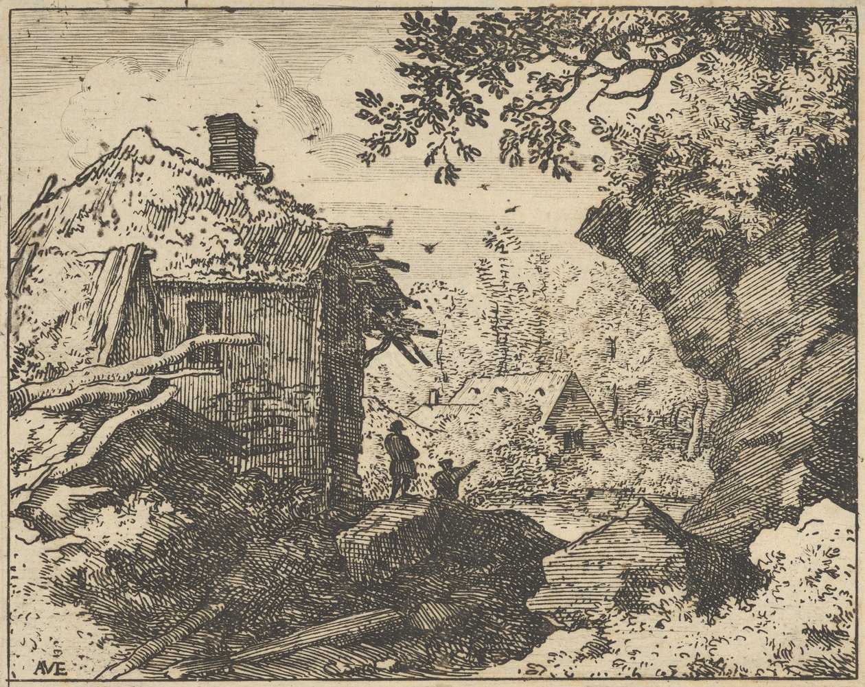 La Choza de Paja Vista desde Atrás de Allart van Everdingen