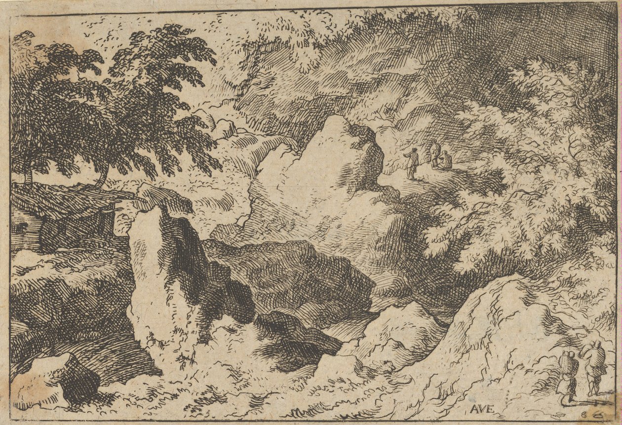 Los tres hombres en la roca, siglo XVII de Allart van Everdingen