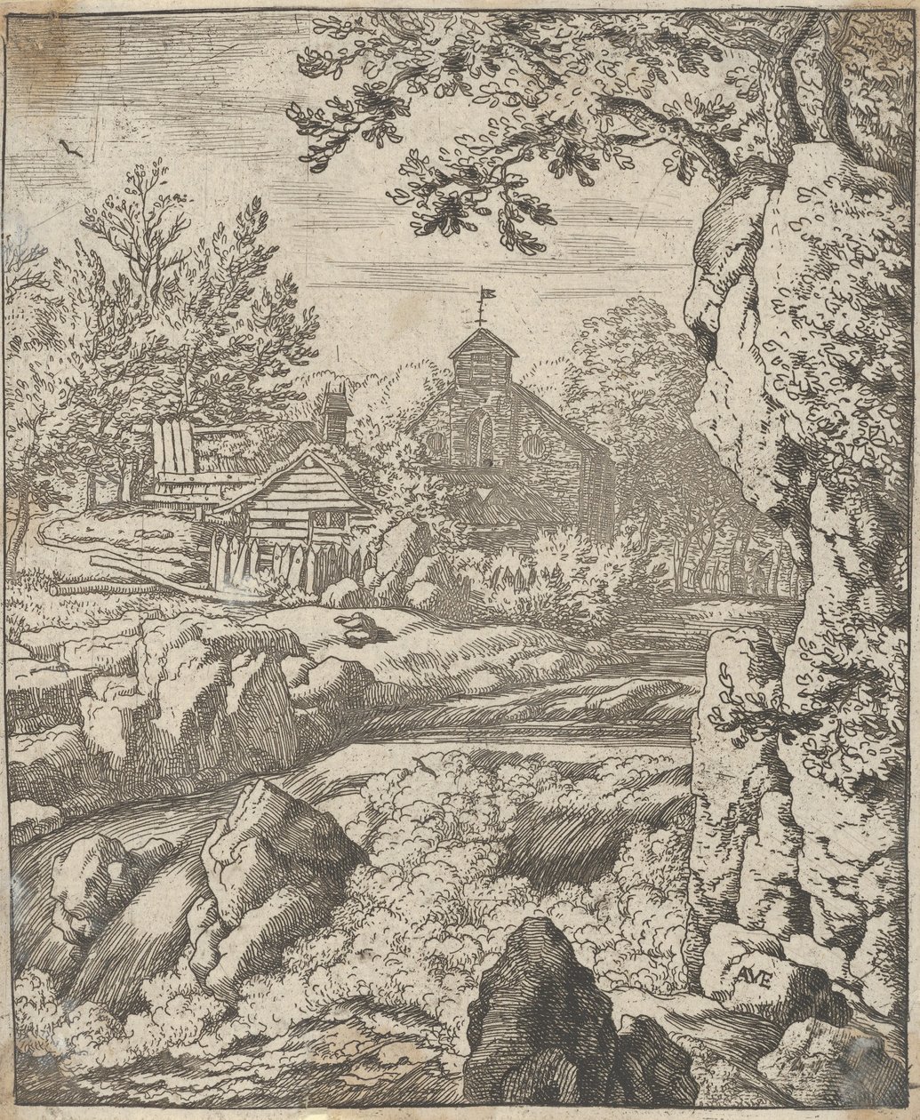 La cascada, siglo XVII de Allart van Everdingen