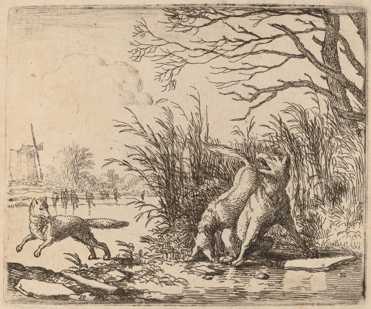 Los lobos en el hielo de Allart van Everdingen