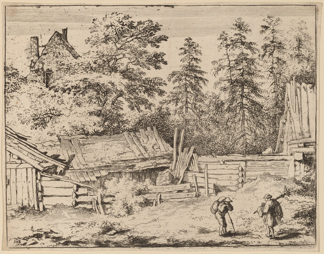 Tres cabañas de Allart van Everdingen