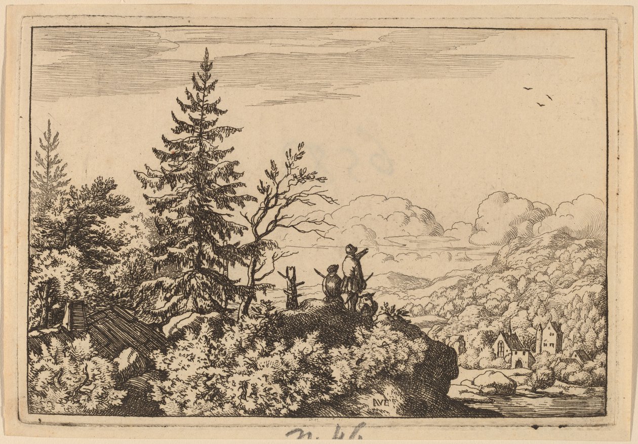 Dos hombres en una colina, probablemente c. 1645-1656 de Allart van Everdingen