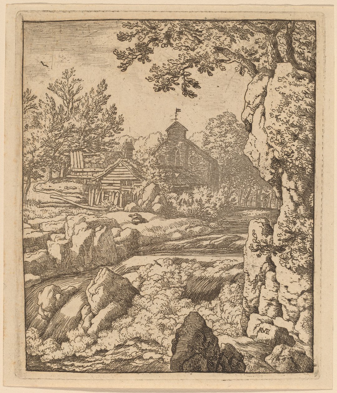 Cascada, probablemente c. 1645-1656 de Allart van Everdingen