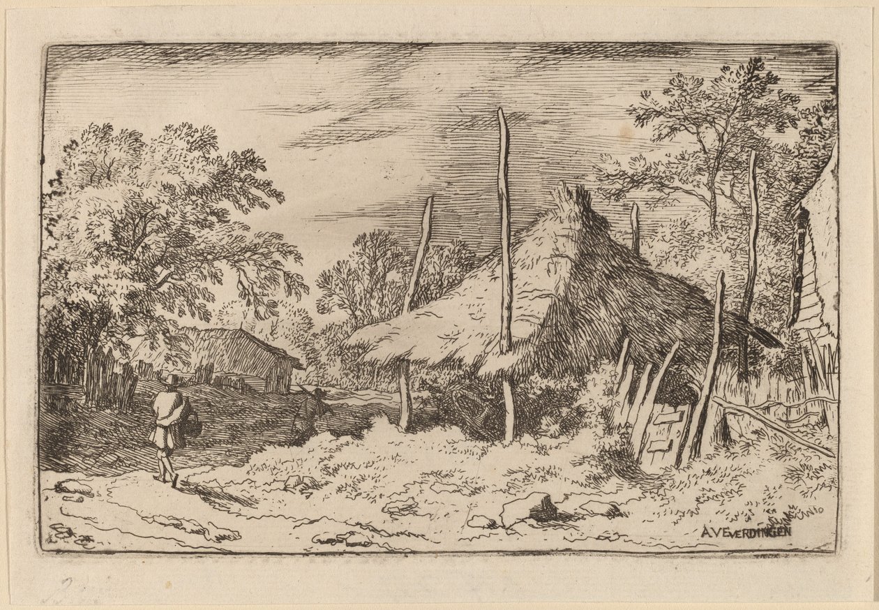 Rueda debajo del granero de heno, probablemente c. 1645-1656 de Allart van Everdingen