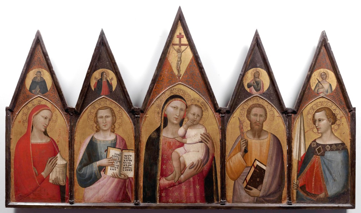 Madonna y el Niño con santos de Allegretto Nuzi