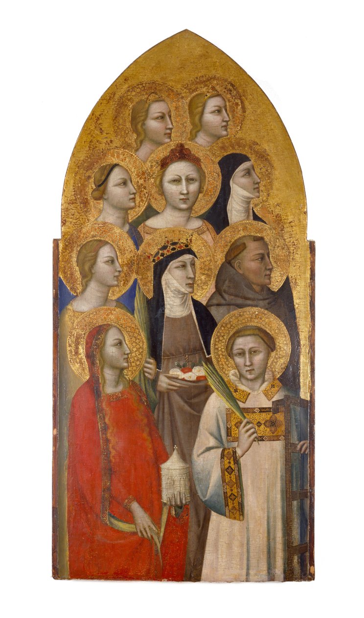 Santos y Ángeles, c.1370 de Allegretto Nuzi