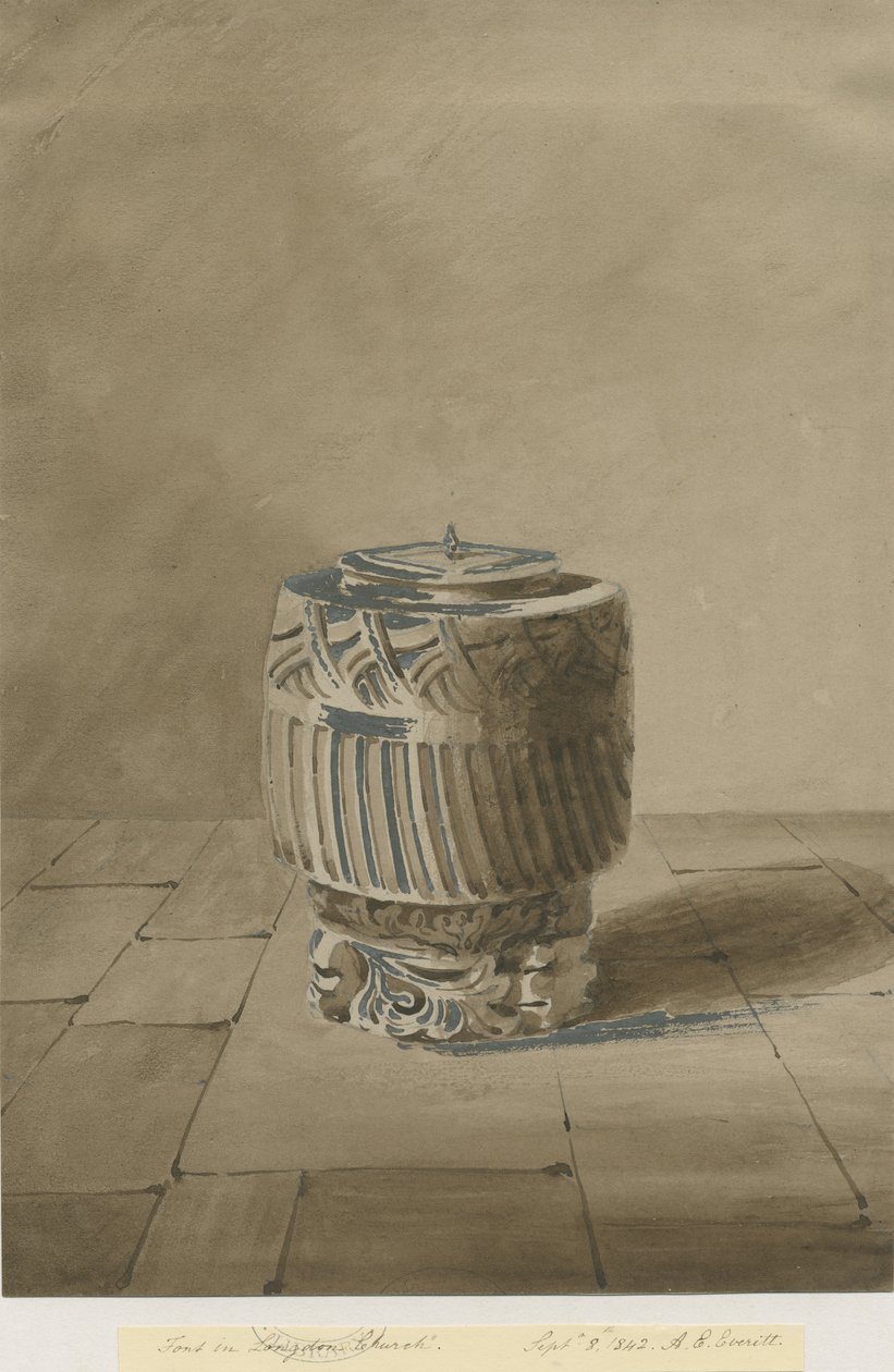 Fuente en la Iglesia de Longdon de Allen Edward Everitt