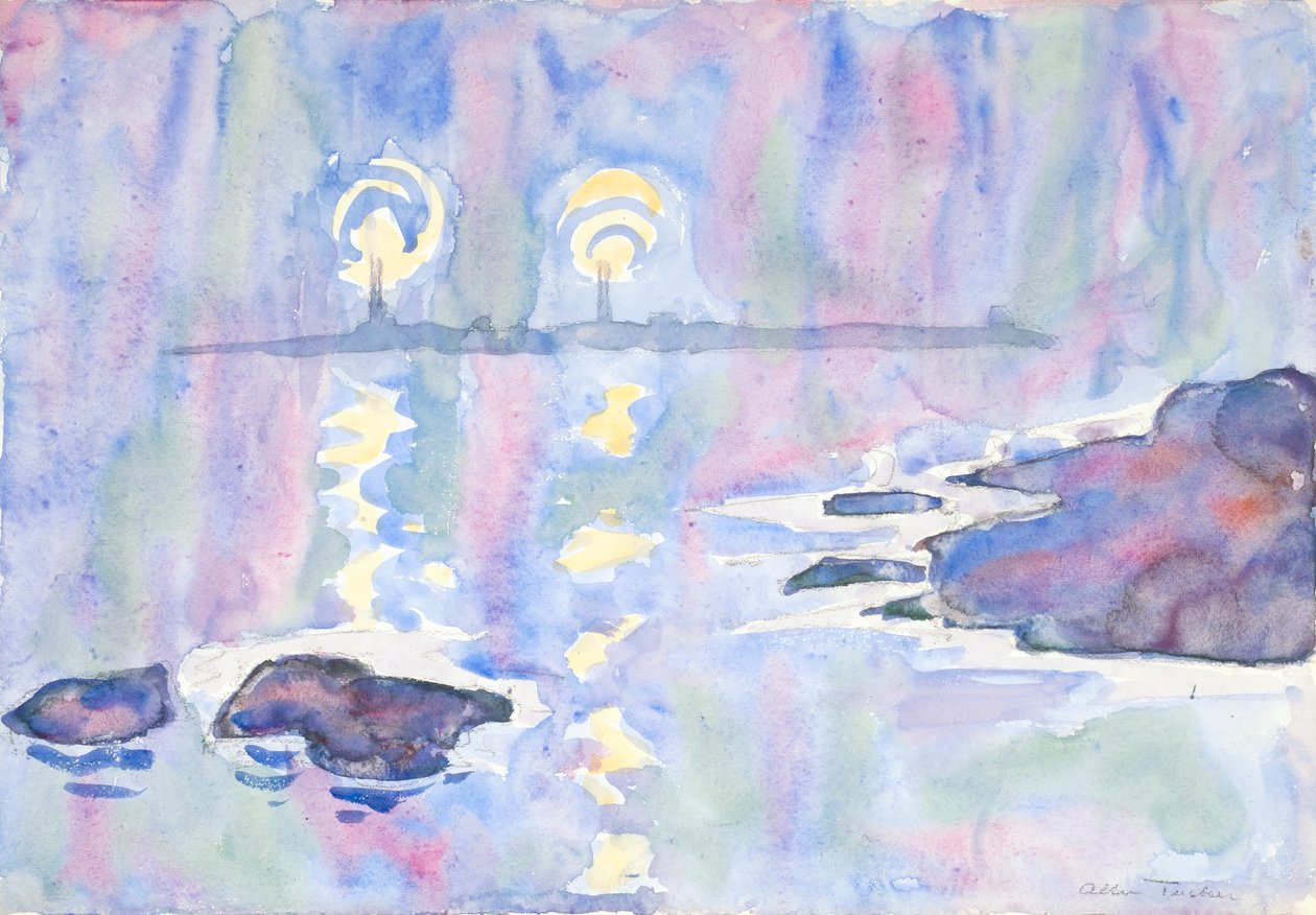 Acuarela no. 73, azul y lavanda, 1928 de Allen Tucker