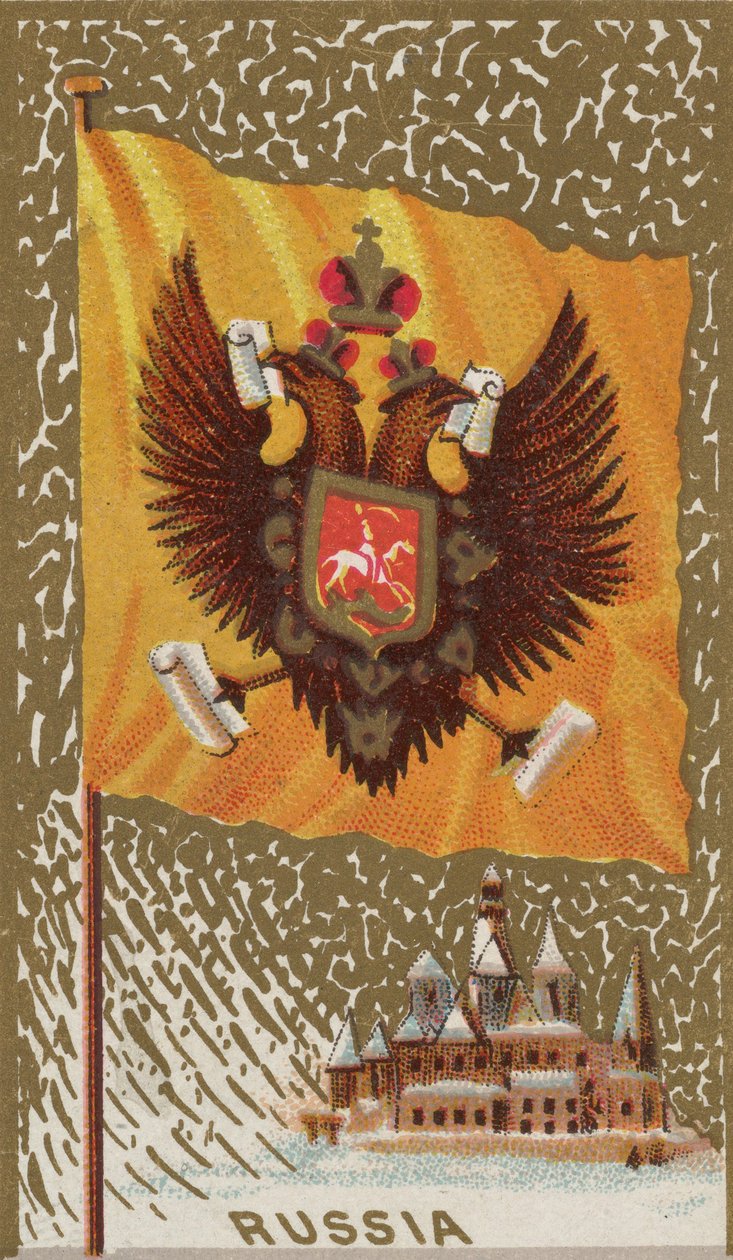 Rusia, de Banderas de todas las naciones, Serie 1 N9 para Allen & Ginter Cigarettes Brands, 1887 de Allen and Ginter