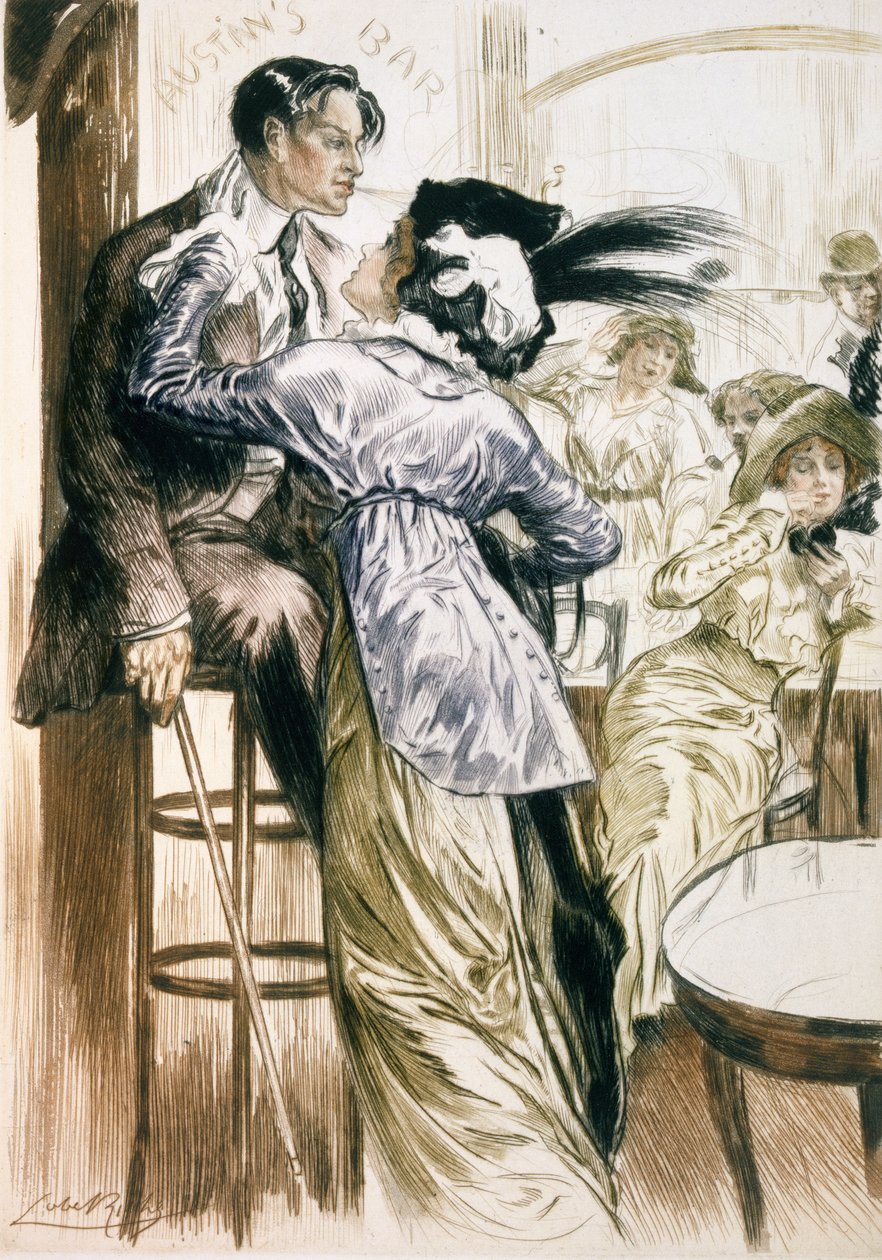 Los amantes, de "París: Moeurs, Costumes et Attitudes 1912-13, Vol. 1: Les Bars