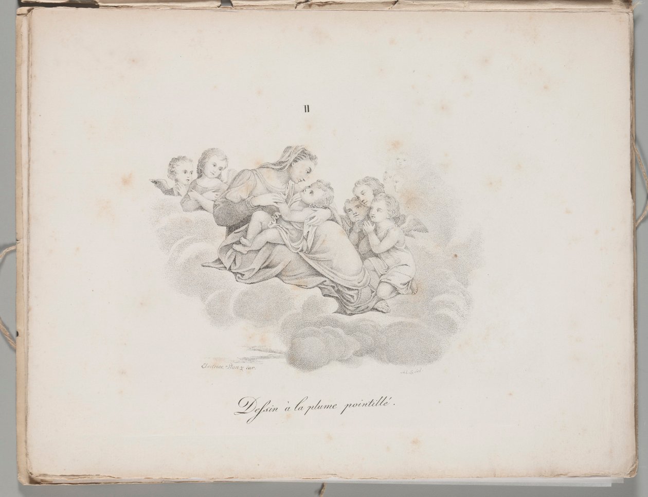 El arte de la litografía: Virgen con el Niño sobre las nubes, Lámina II de Alois Senefelder