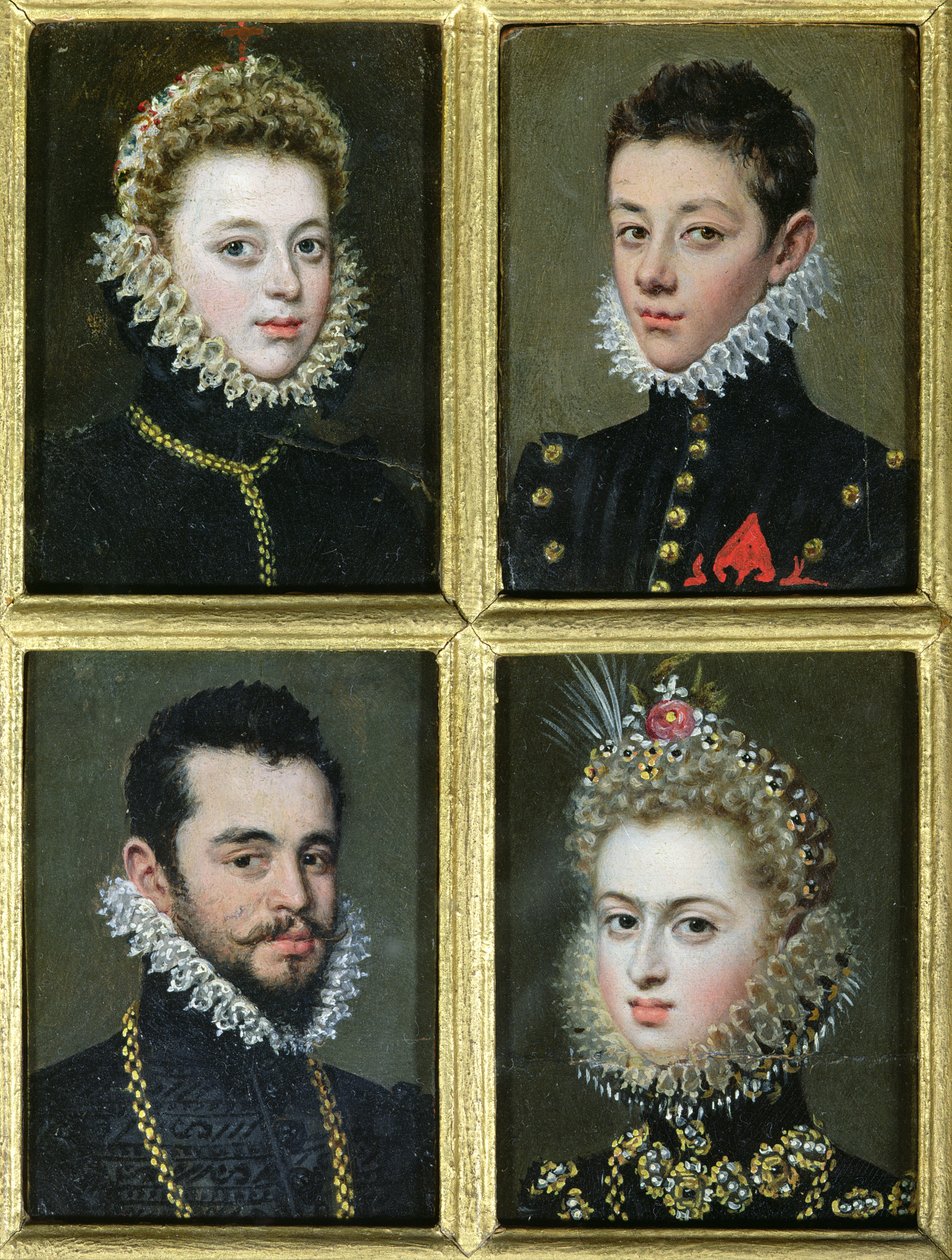 Retrato de dos hombres y dos mujeres de Alonso Sánchez Coello