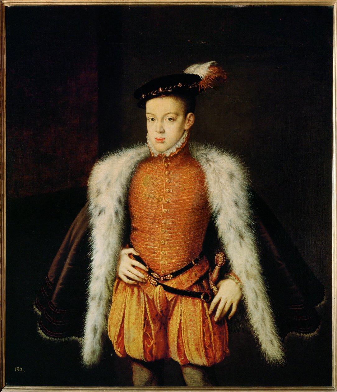 Retrato del Infante Don Carlos, hijo de Felipe II y de Manuela de Portugal (pintura sobre lienzo) de Alonso Sanchez Coello