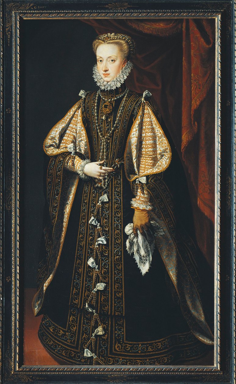 Retrato de Ana de Austria Reina consorte de España y Portugal (pintura) de Alonso Sánchez Coello