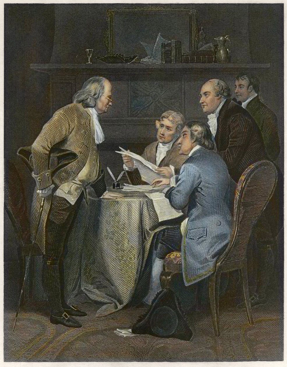 Redacción de la Declaración de Independencia en 1776 de Alonzo Chappel