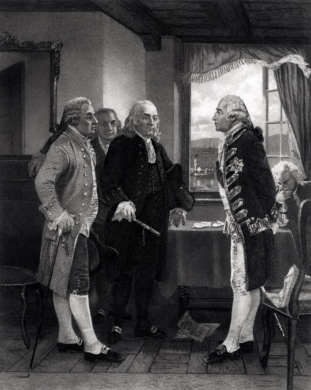 La Conferencia de Paz en Staten Island, Entrevista entre Lord Howe y el Comité del Congreso, 11 de septiembre de 1776 de Alonzo Chappel