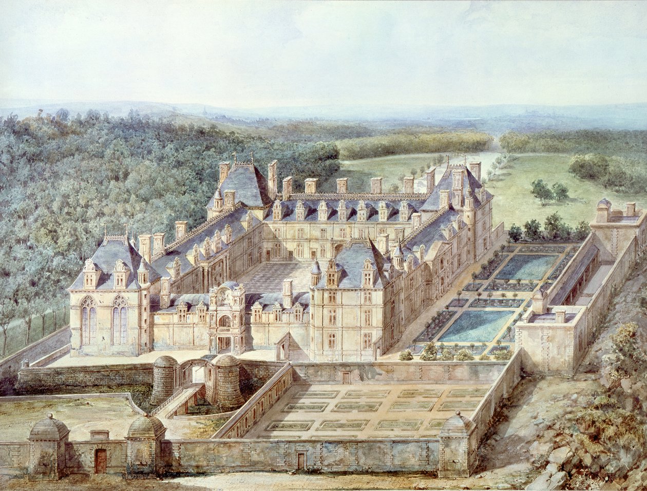 Vista del castillo de Ecouen de Alphonse Lejeune