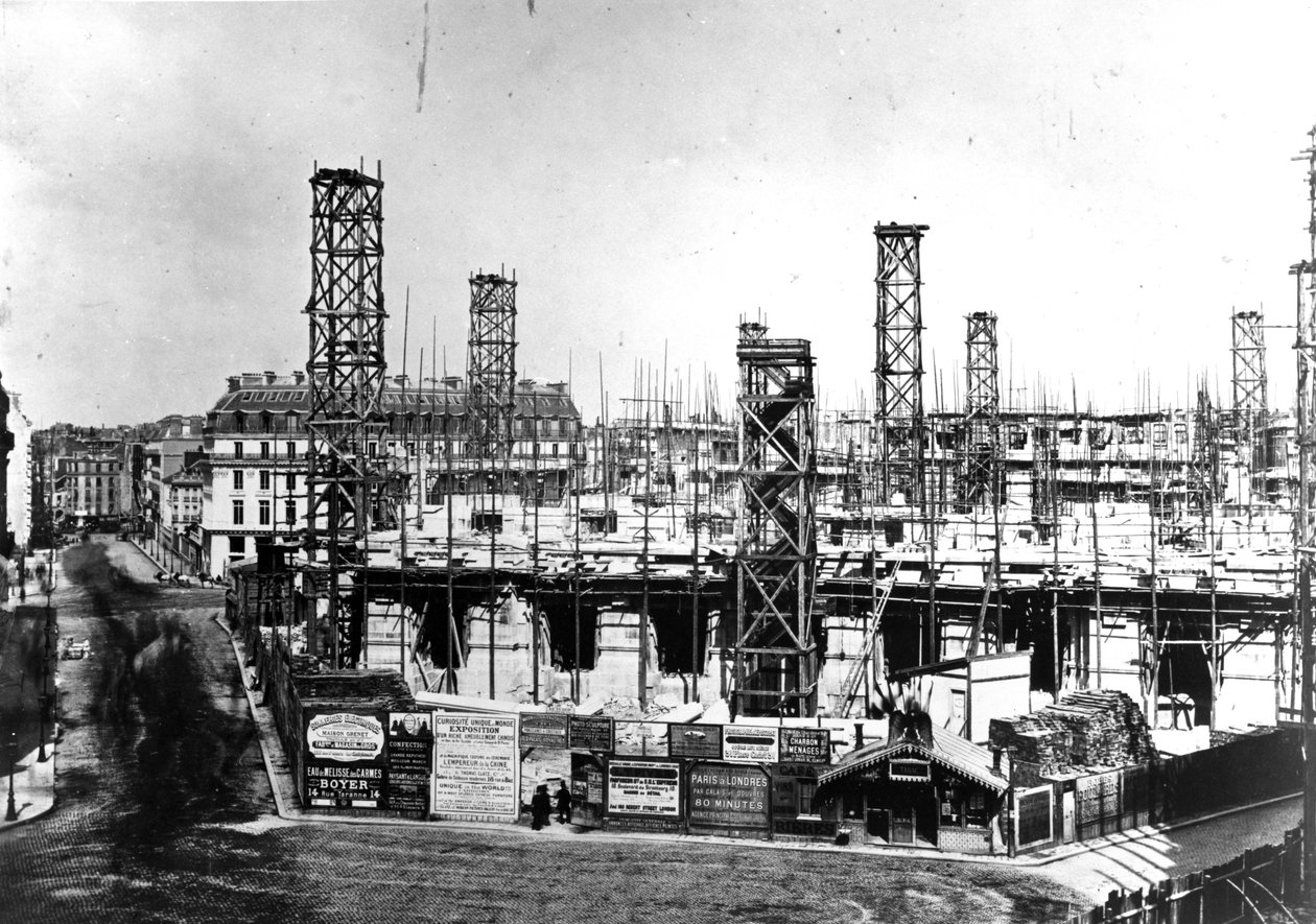 Construcción de la Ópera en París, septiembre de 1864 de Alphonse Liebert