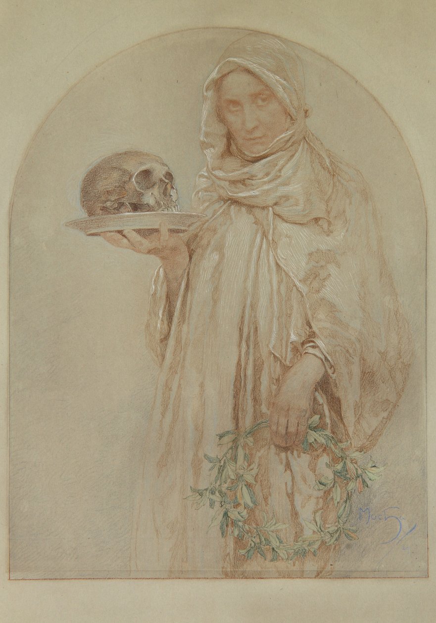 El cráneo, 1929 de Alphonse Mucha
