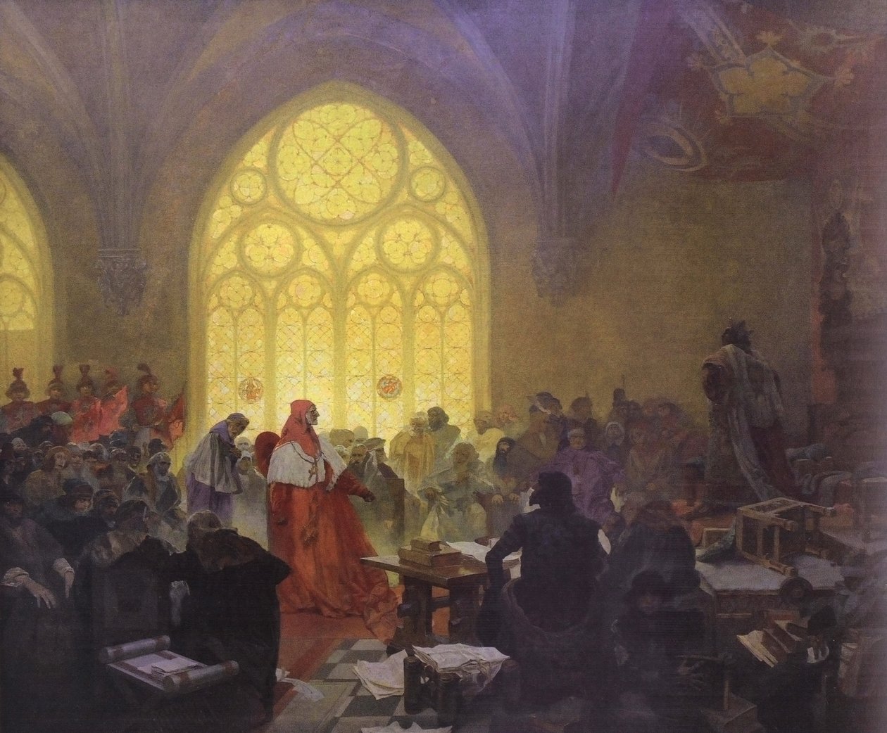 Jiri z Podebrad: rey de ambos pueblos de Alphonse Mucha